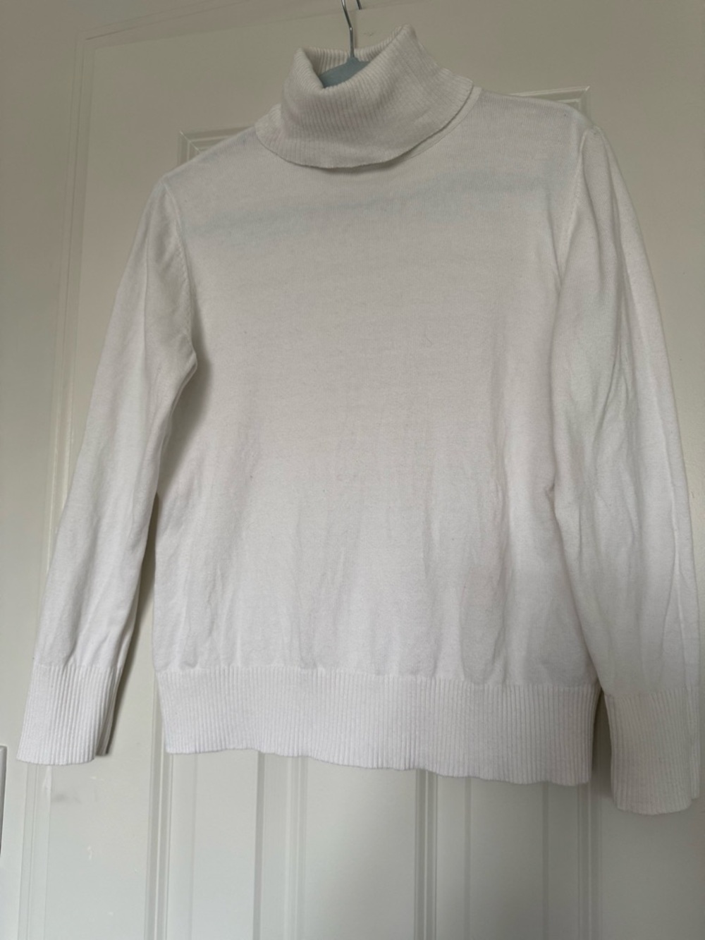 L.L. Bean White Turtleneck Sweater